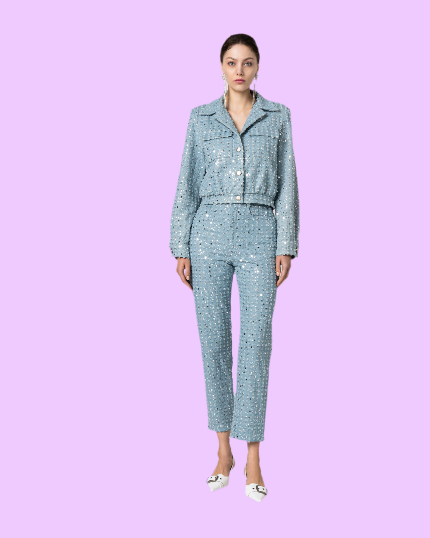 Blair denim sequin pants