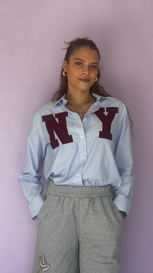 Striped shirt with letters