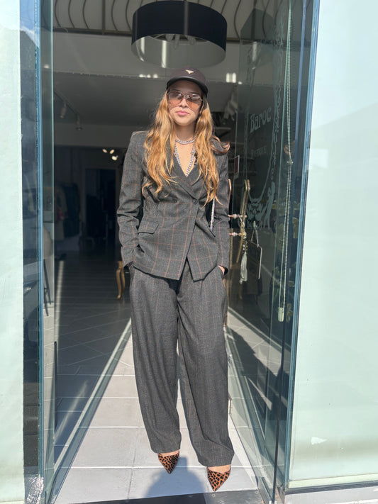 Grey oversized jogger pants