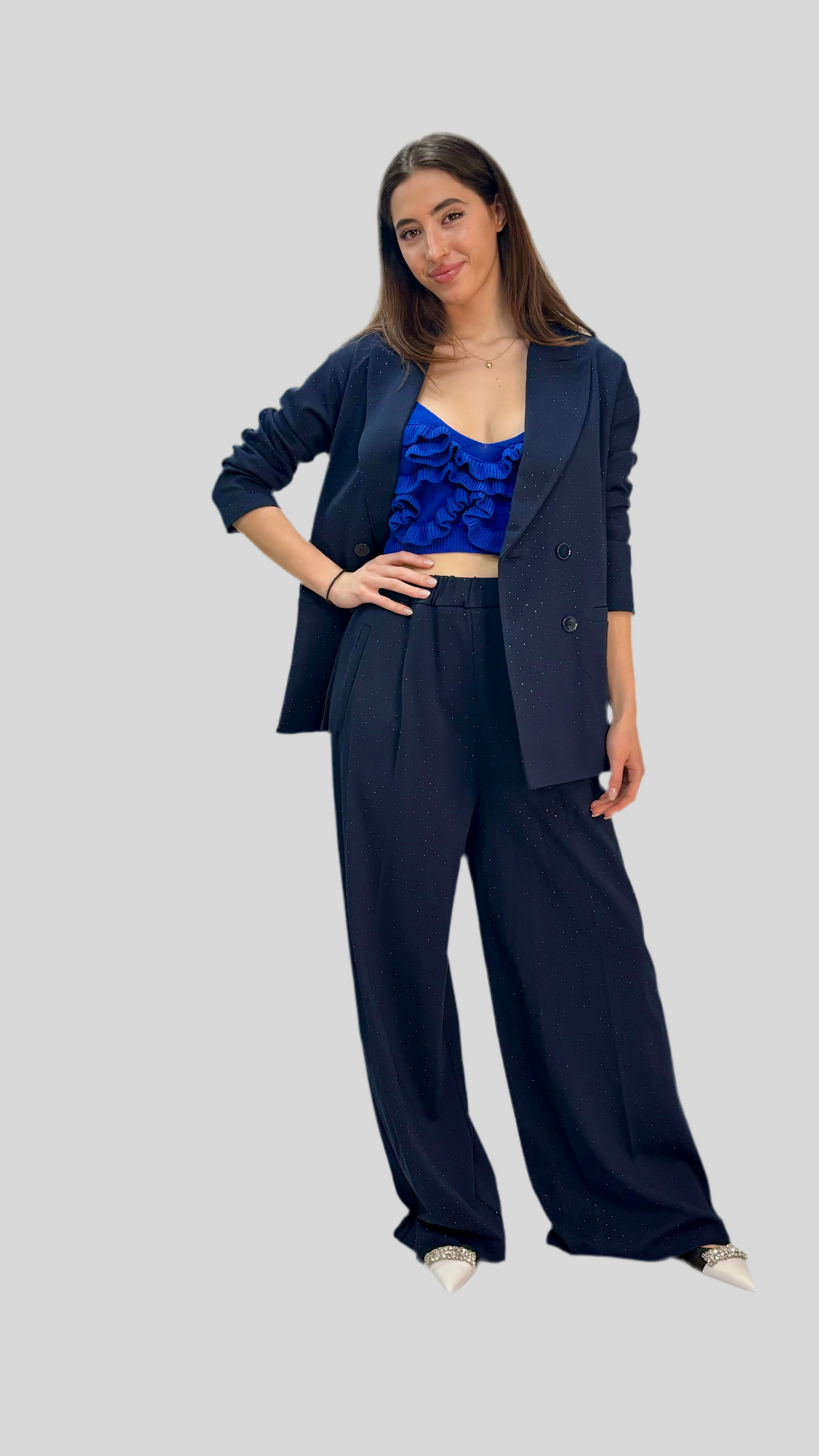 Midnight blue wide leg pants