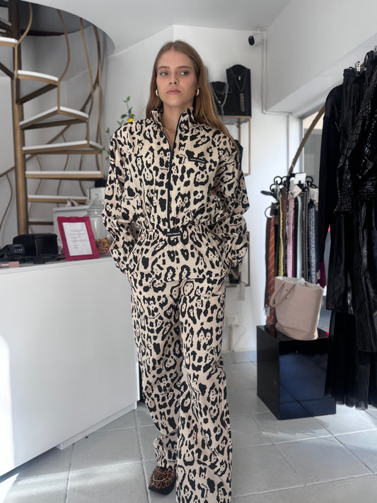 Leopard cream Inna Manoli taffeta set