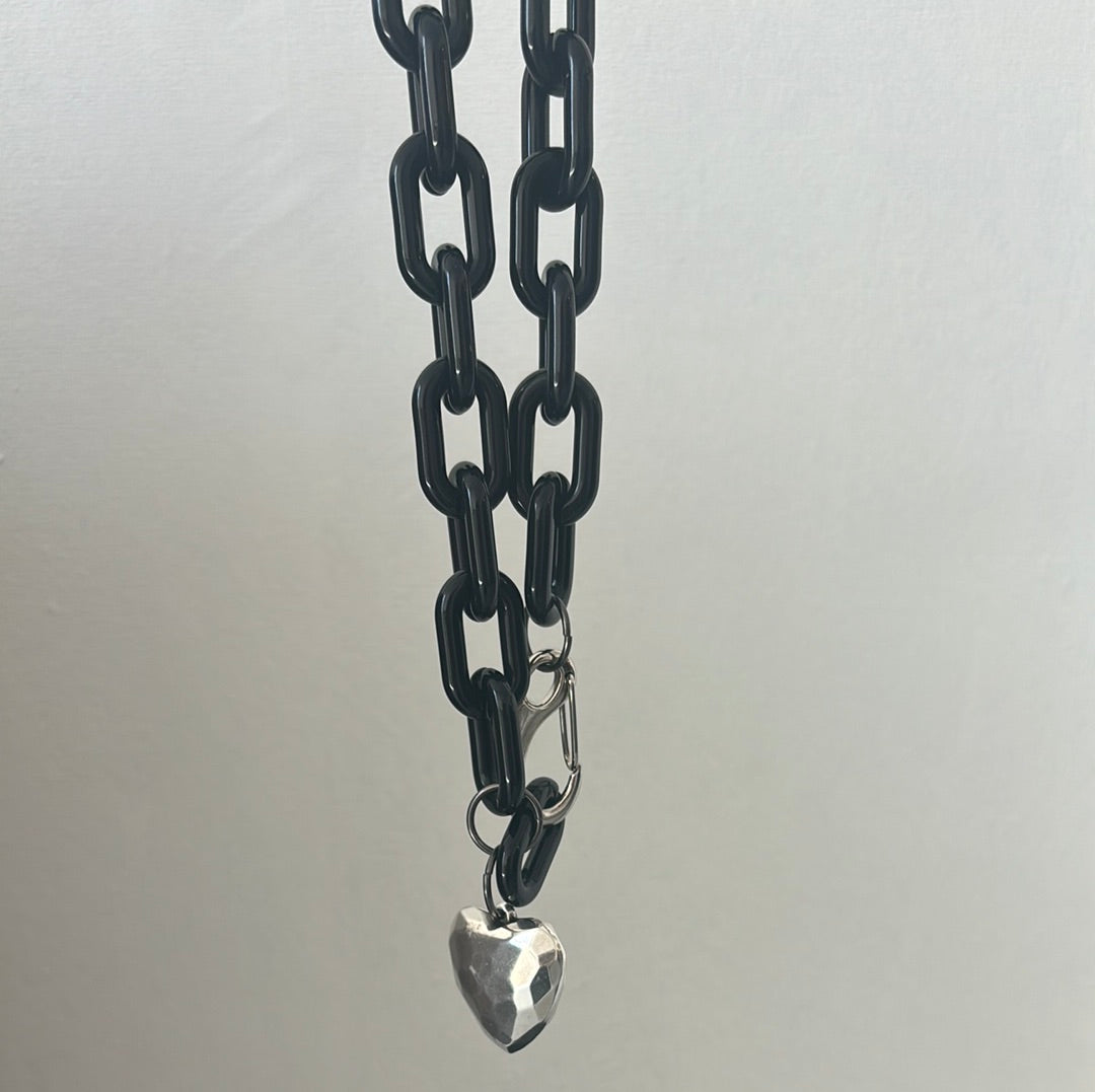 Black chain and heart