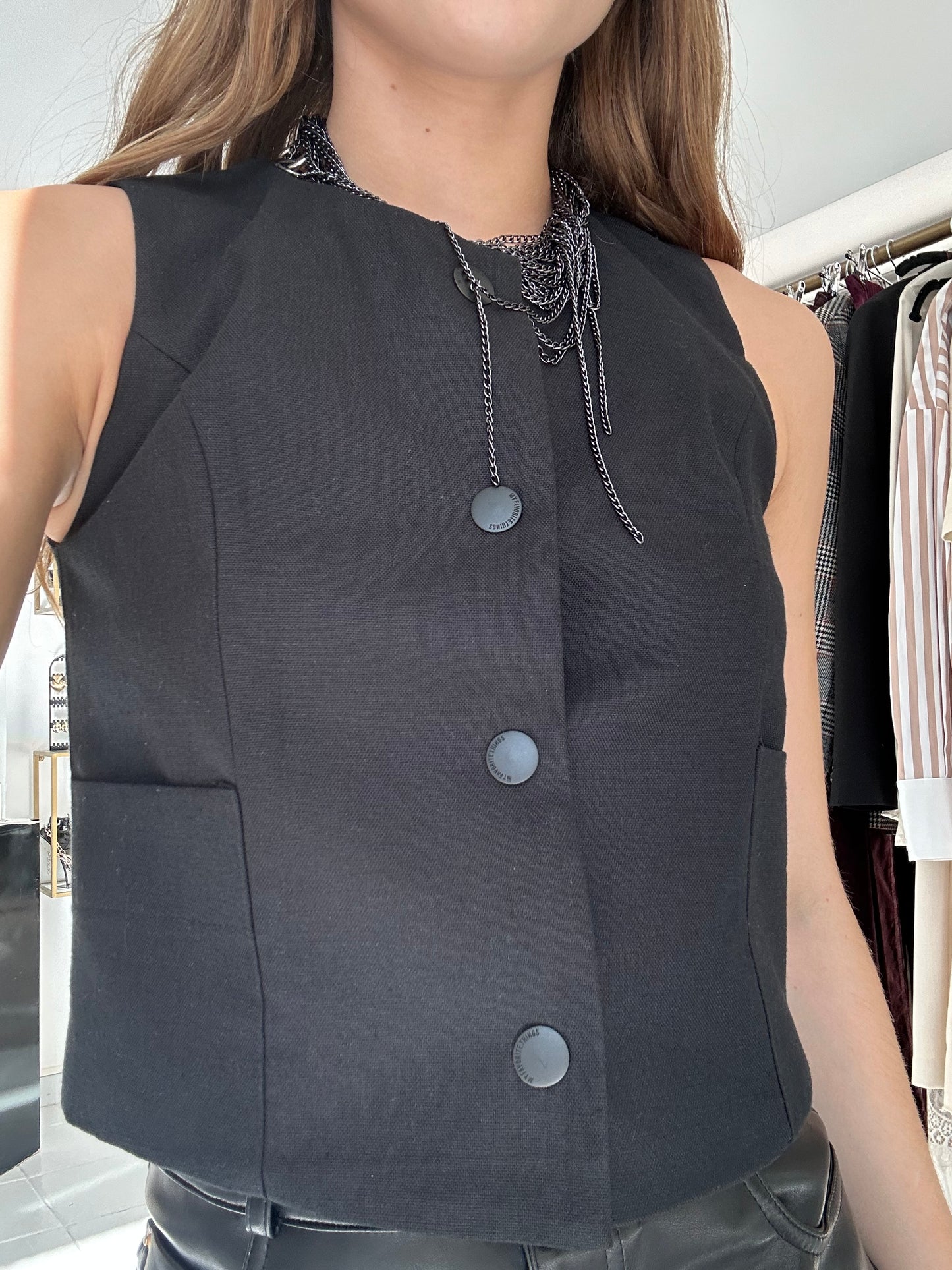 Black tailored vest