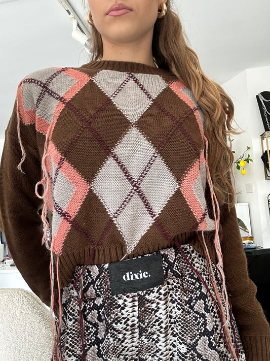 Brown crop top
