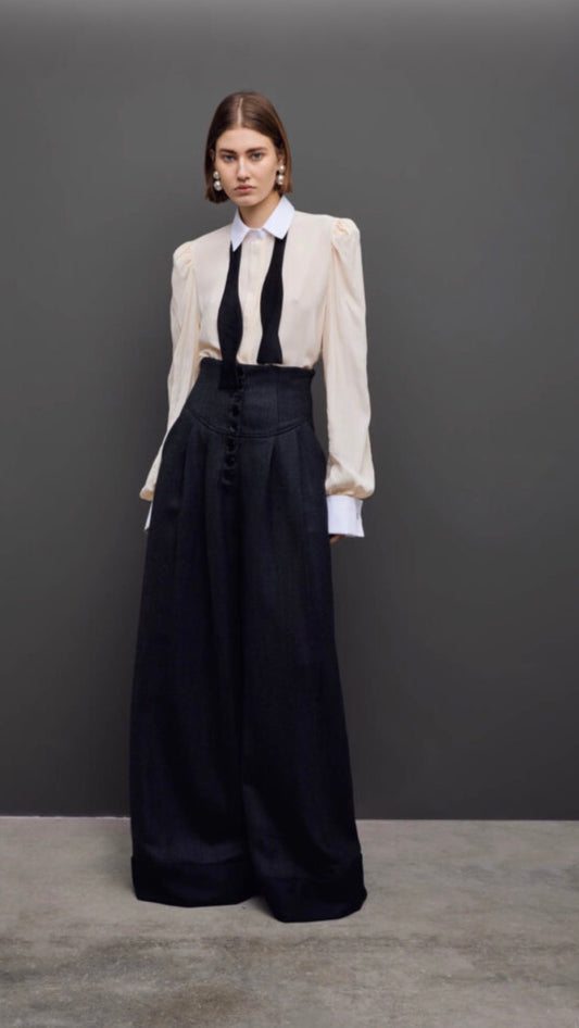 High waisted wide leg pants