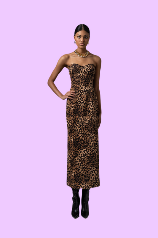Strapless slim line dress