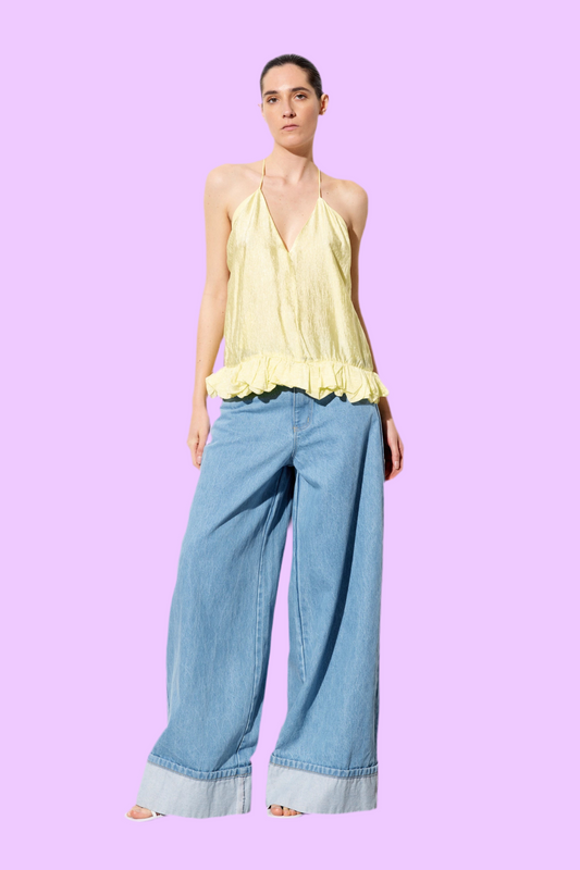 Halter top with ruffles