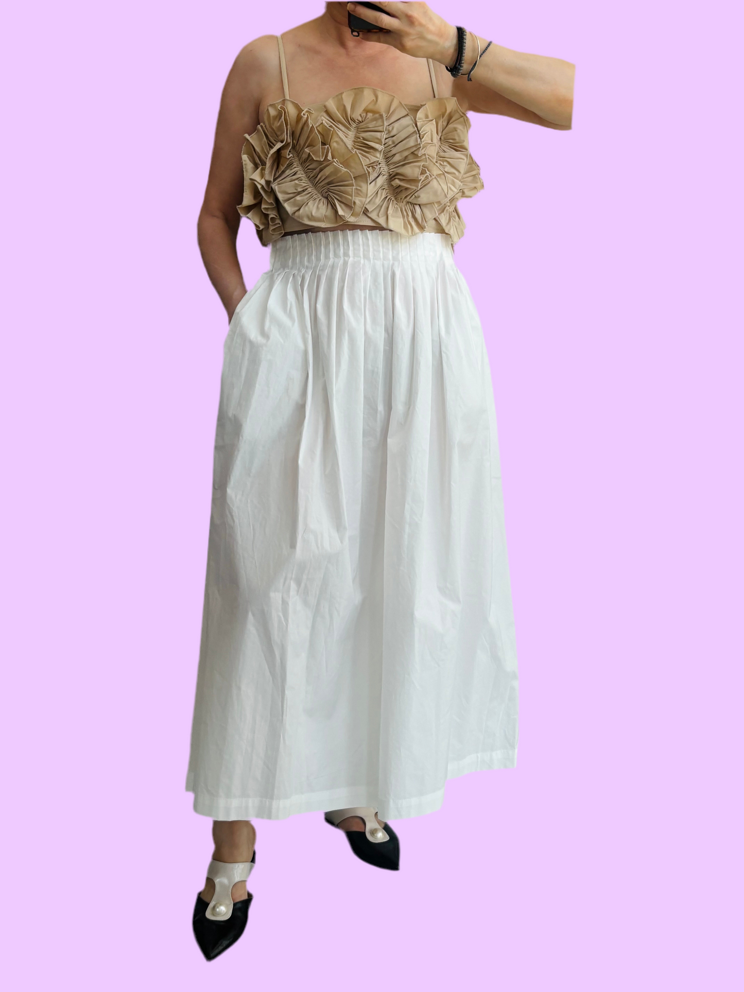 White highwaisted skirt