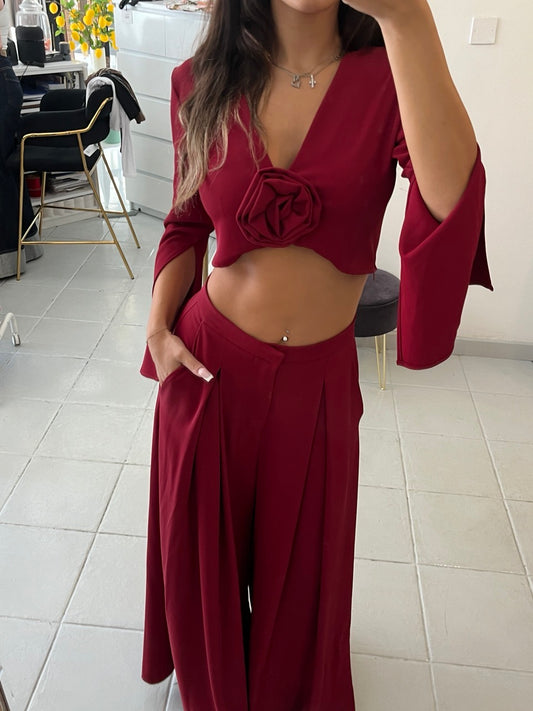 Bordeaux Wide leg pants