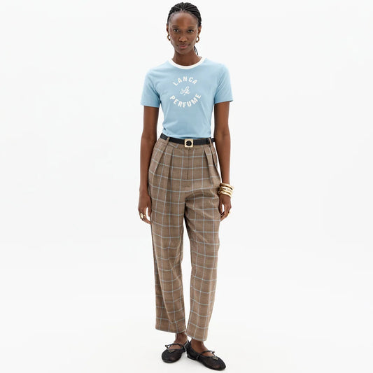 Baby blue printed short sleeve t-shirt
