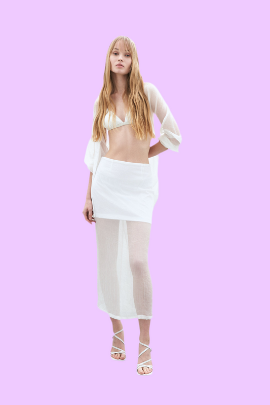 Long slim line skirt