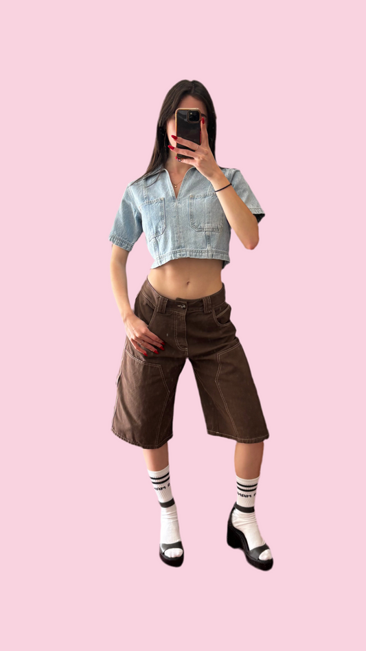 Denim bermuda short