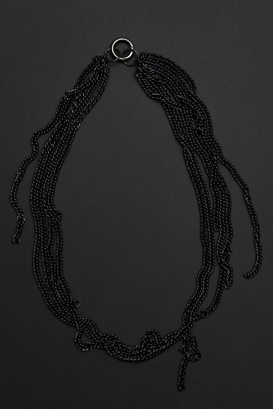 Long chain necklace with layers