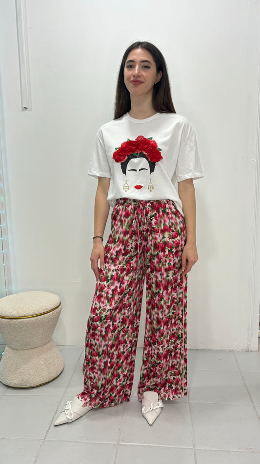 Flower print trouser