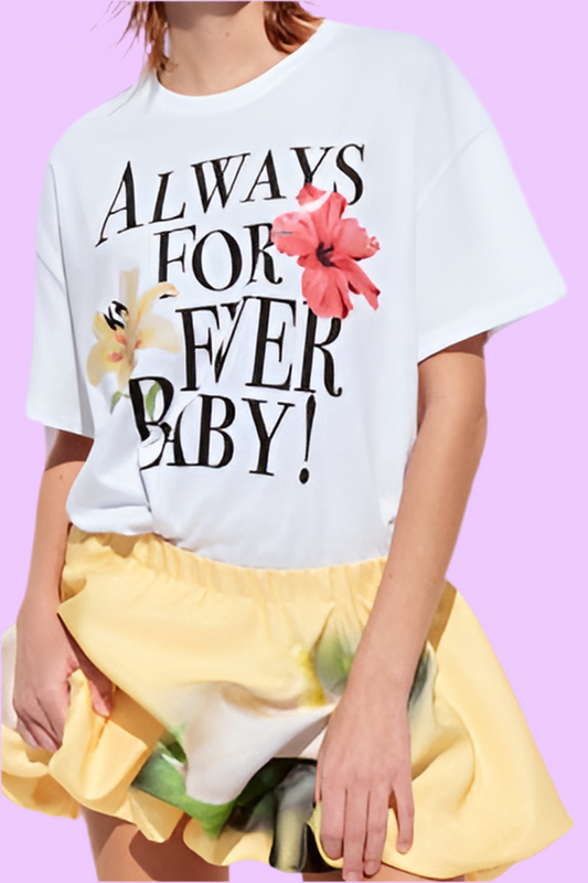 White t-shirt with print