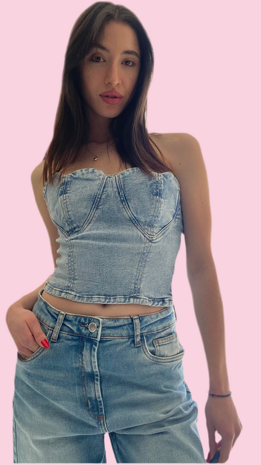 Jean strapless bustier