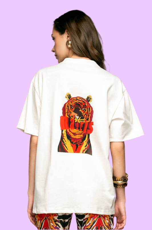 White t-shirt with print