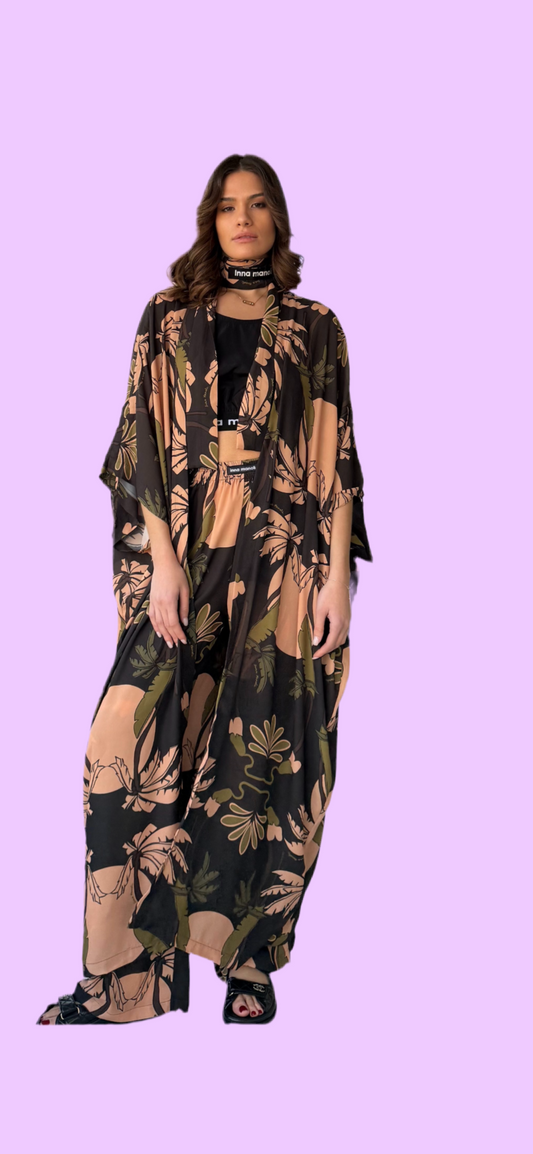 Long satin caftan