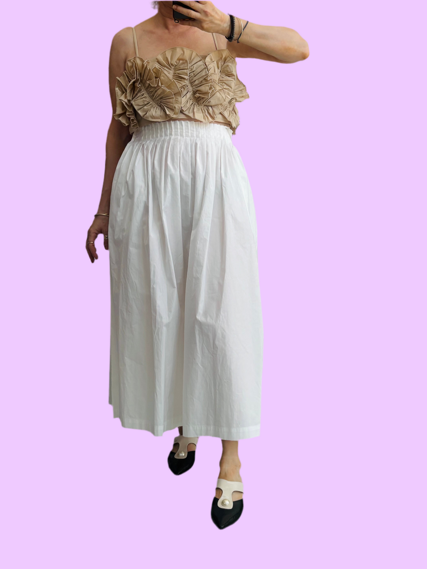 White highwaisted skirt