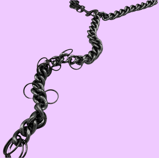 Gun metal bulky chain necklace with links