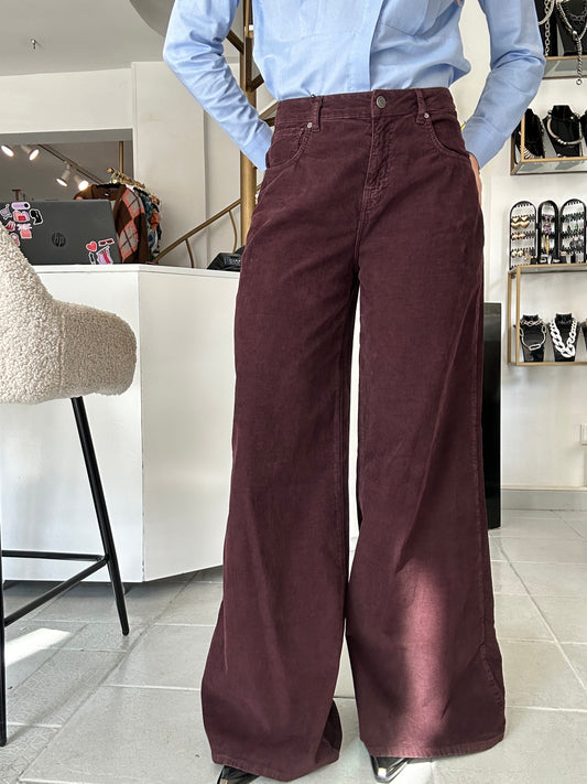 Burgundy high waist palazzo pants