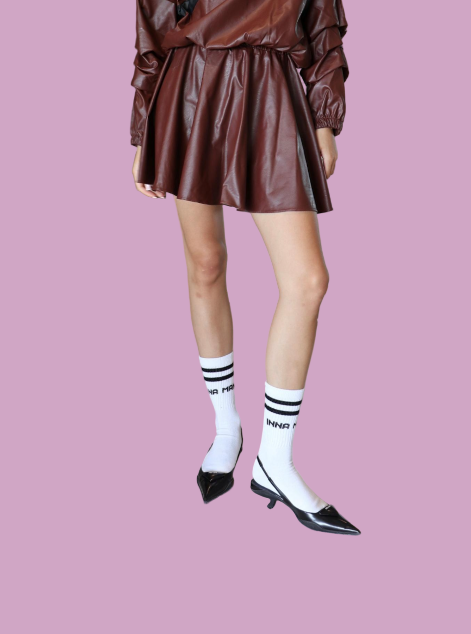 Eco leather mini skirt