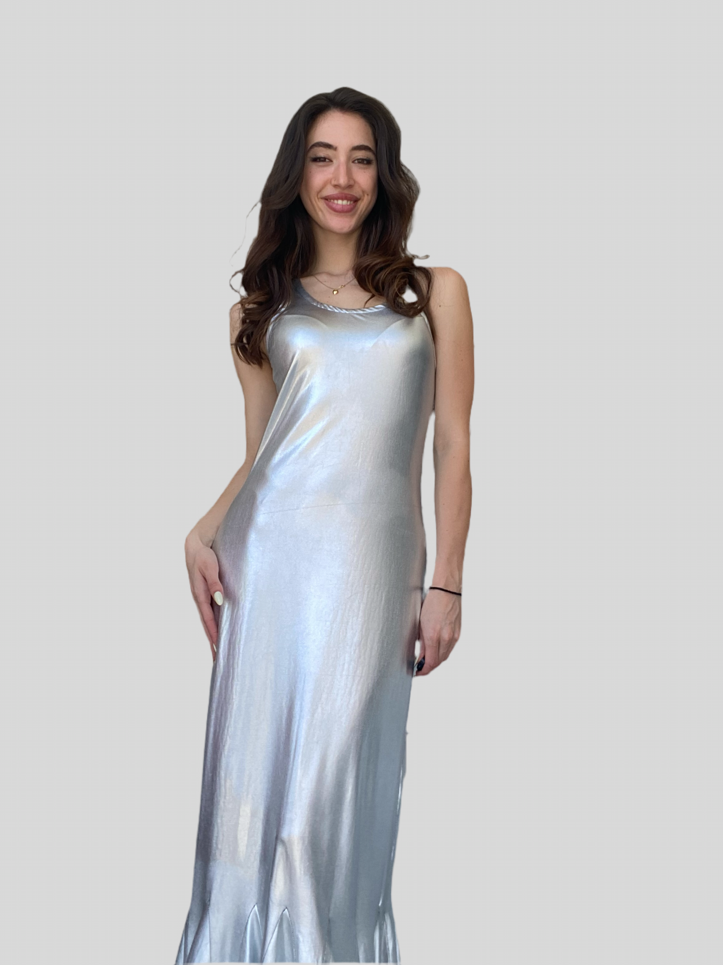 Silver slim line dress