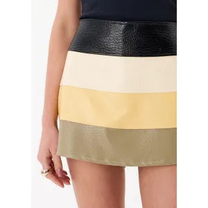 Eco leather mini skort