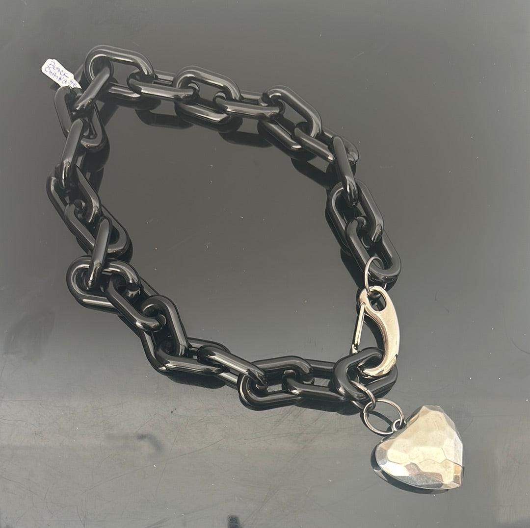 Black chain and heart