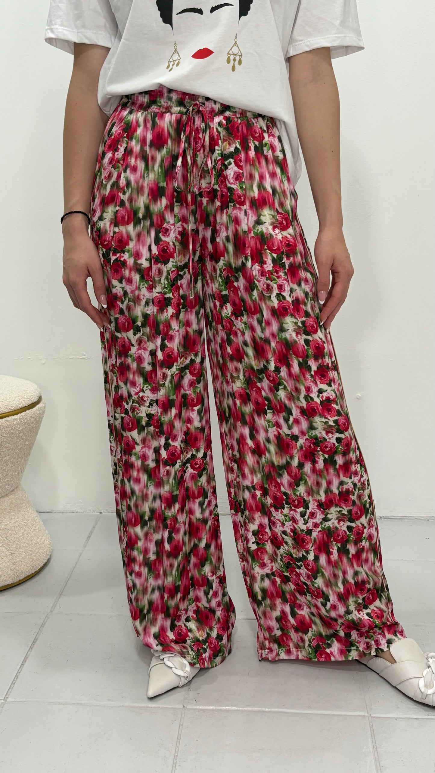 Flower print trouser