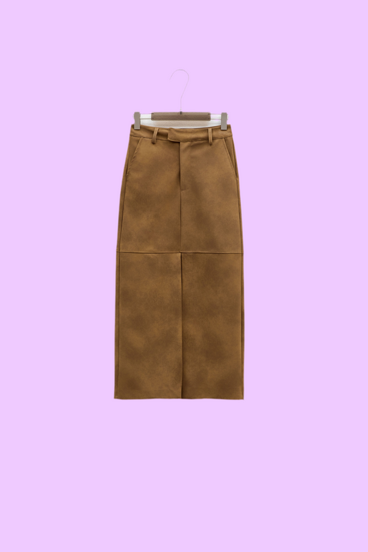 Long nubuck skirt