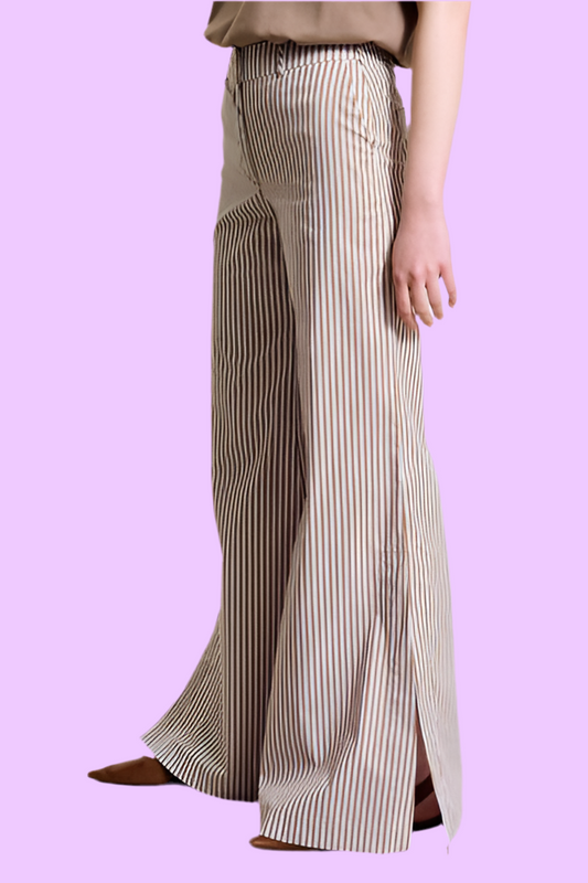 Striped flared trouser