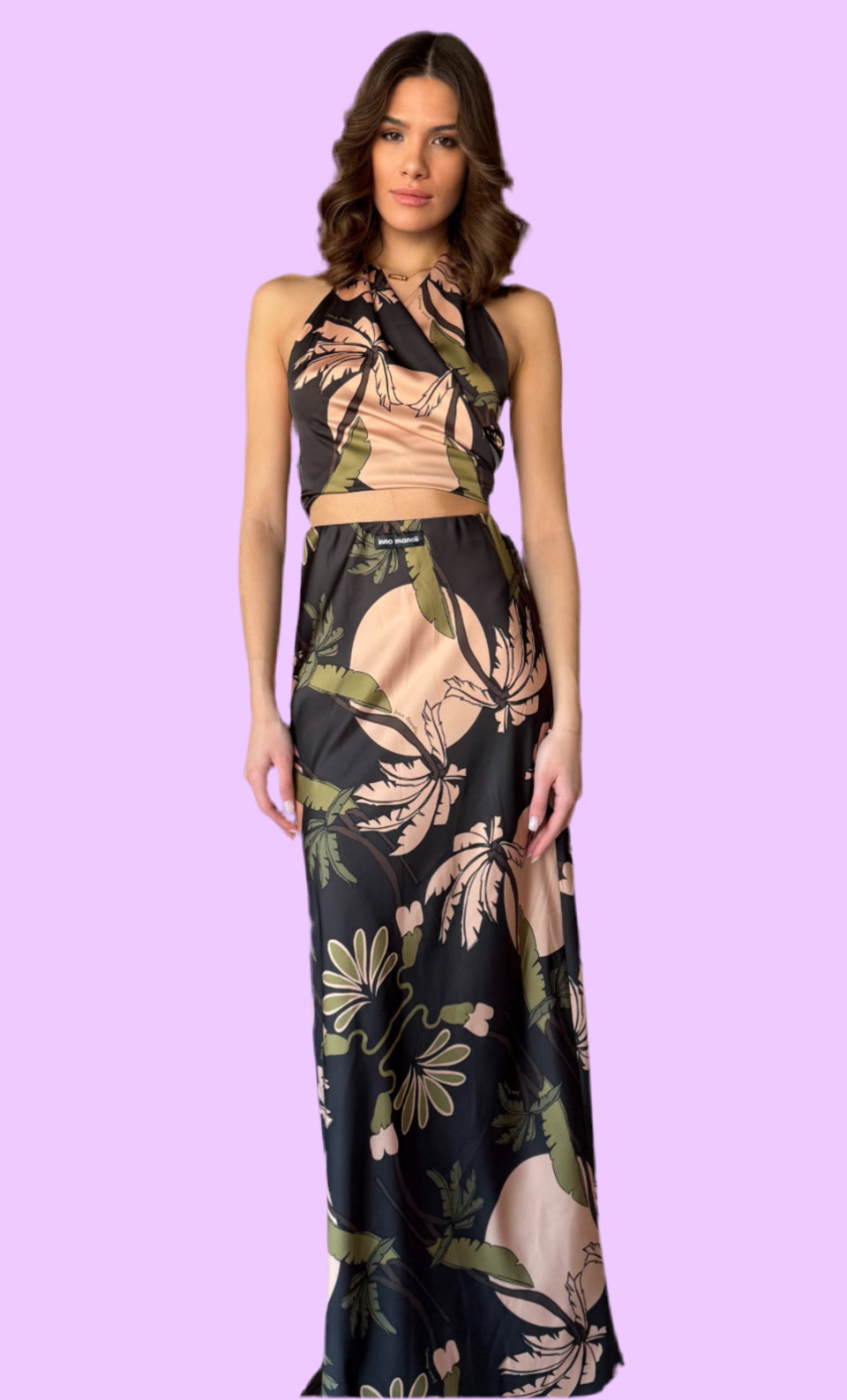 Satin long mermaid skirt