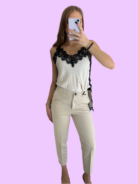 Cream carrot pants