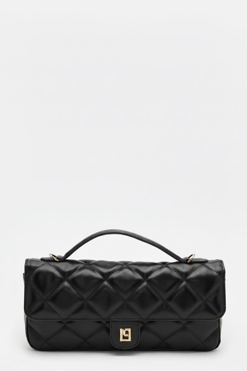 Quilted tote bag with embellishment