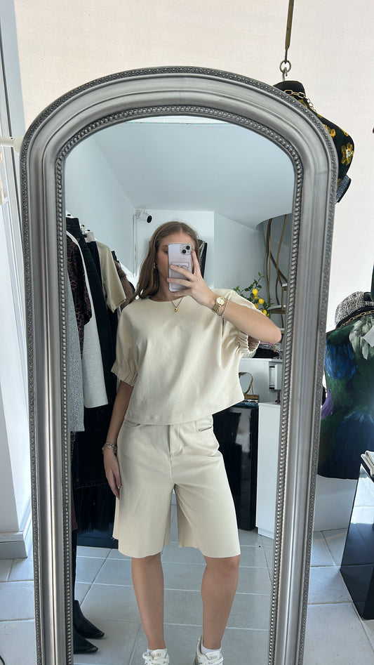 Cotton knee long bermuda