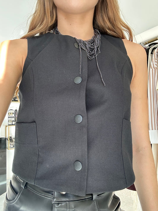 Black tailored vest