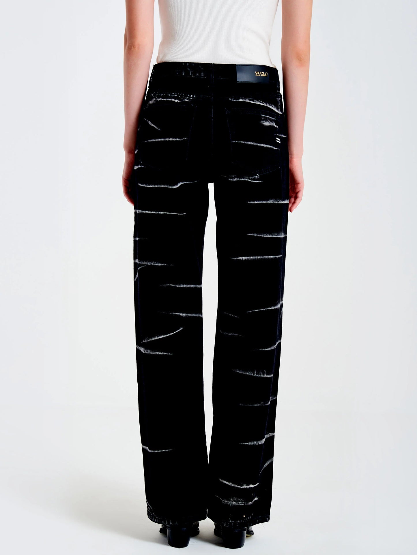 Zebra effect jean trouser