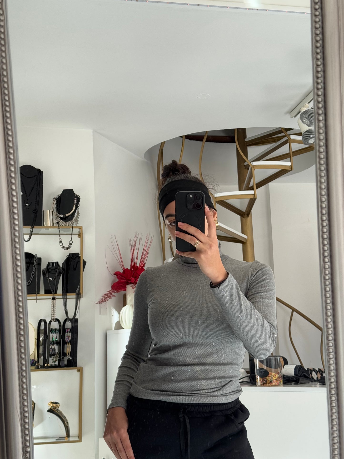 Lurex turtle neck top