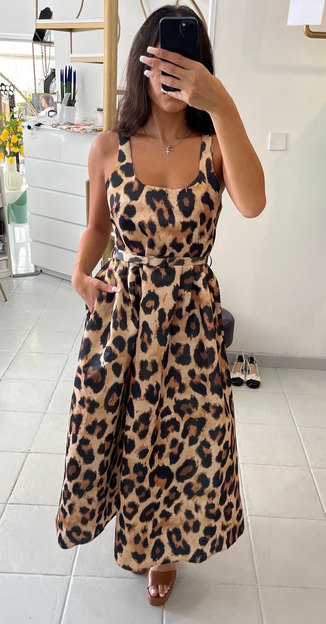 Leopard midi dress