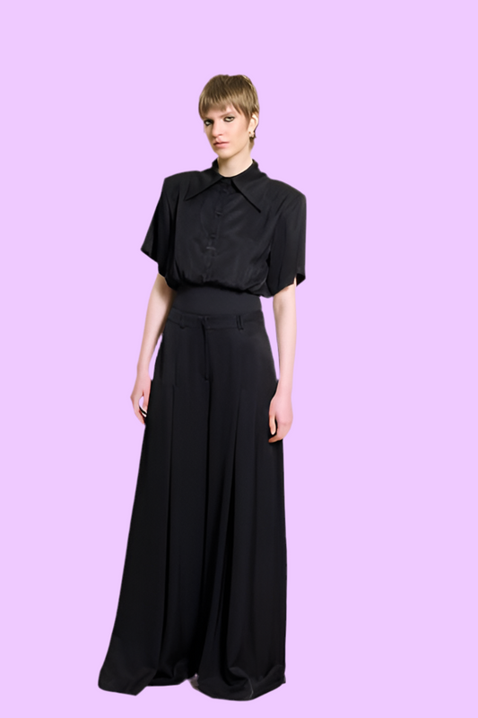 Pleaded wide leg pants