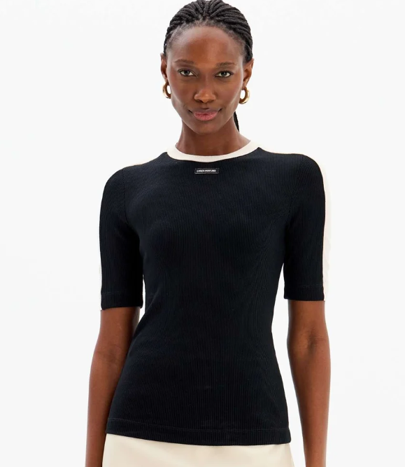 Ribbed Blouse with Sleeves