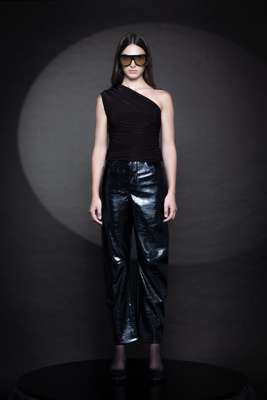 Alaia Leather Barrel Pants