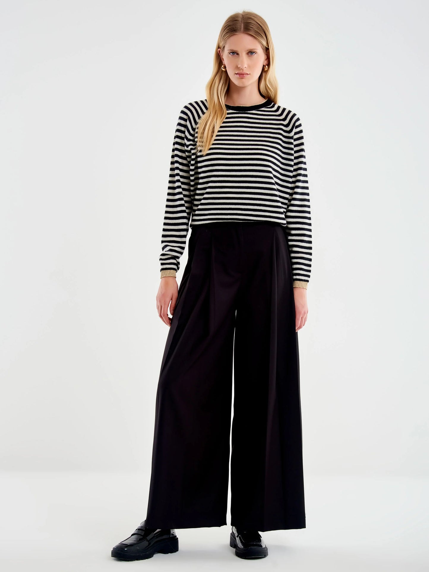 Wide double pleat trouser