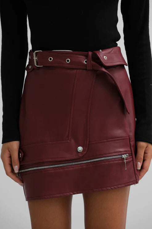 Eco leather mini skirt