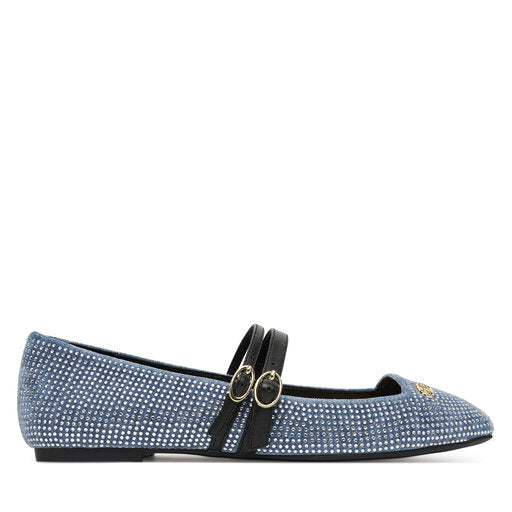 Ballet flats with all-over rhinestones