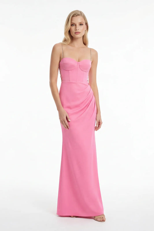 Pink long long dress with sweetheart neckline Baroc Boutique 42