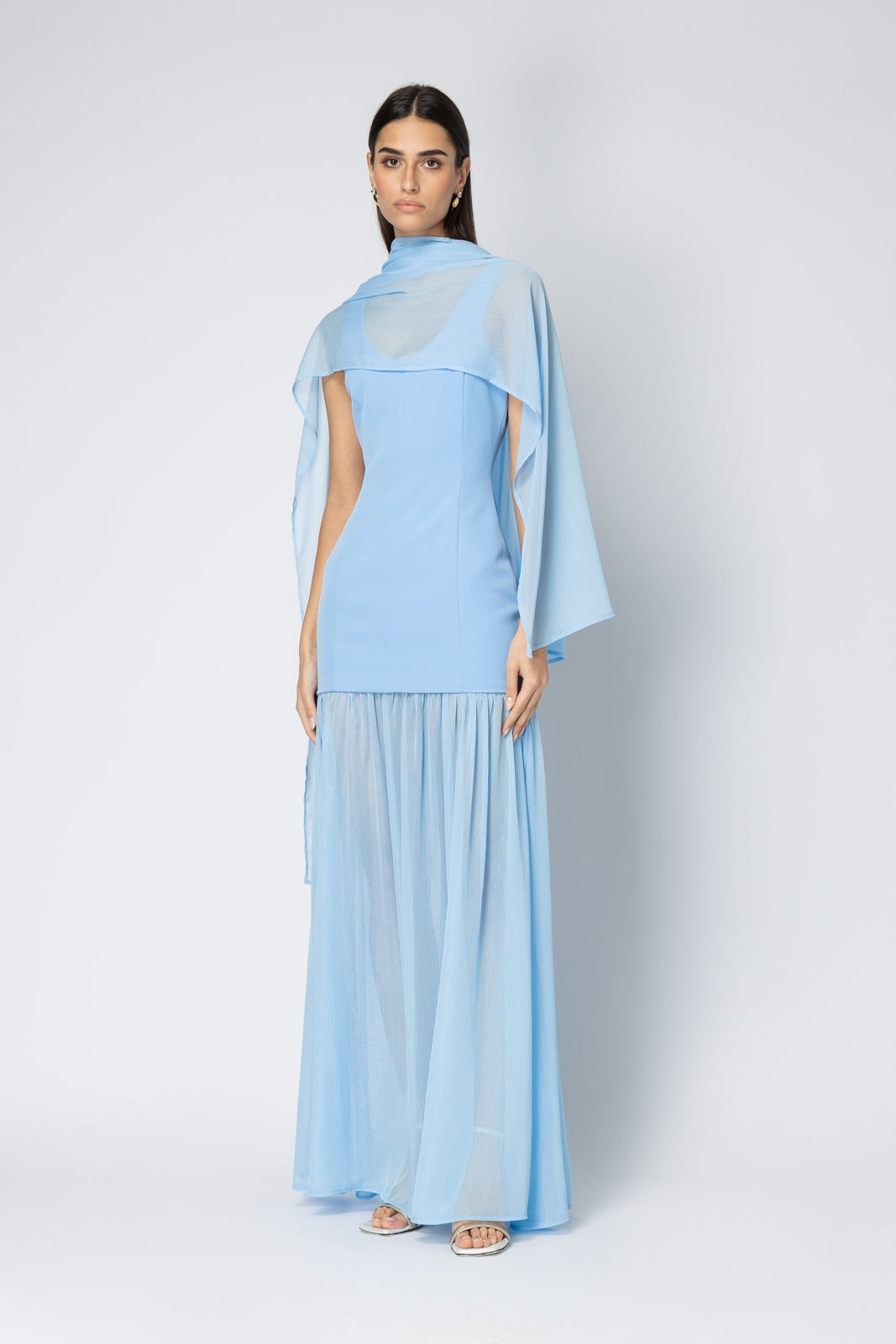 Aurea long crepe dress Baroc Boutique
