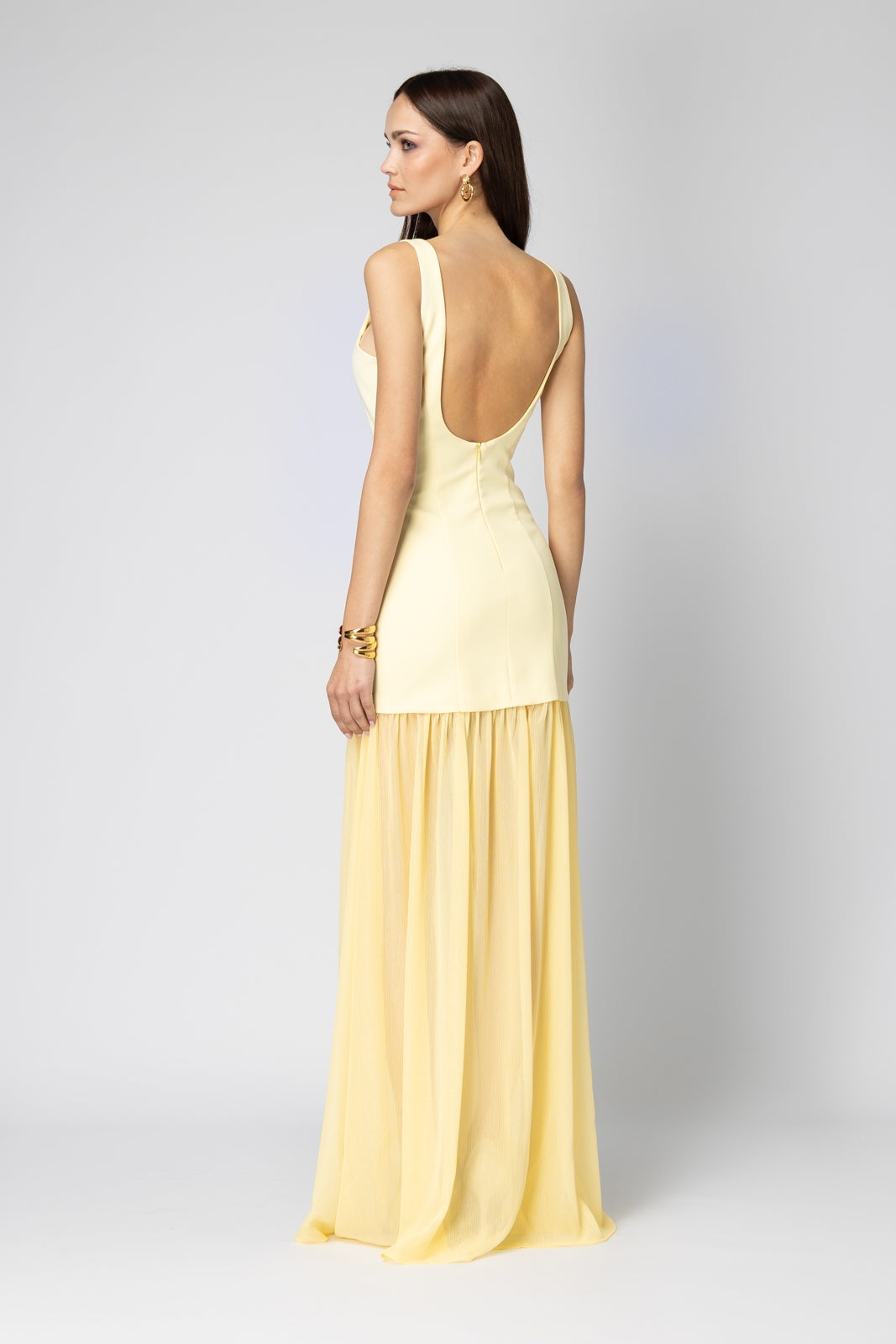 Aurea long crepe dress Baroc Boutique