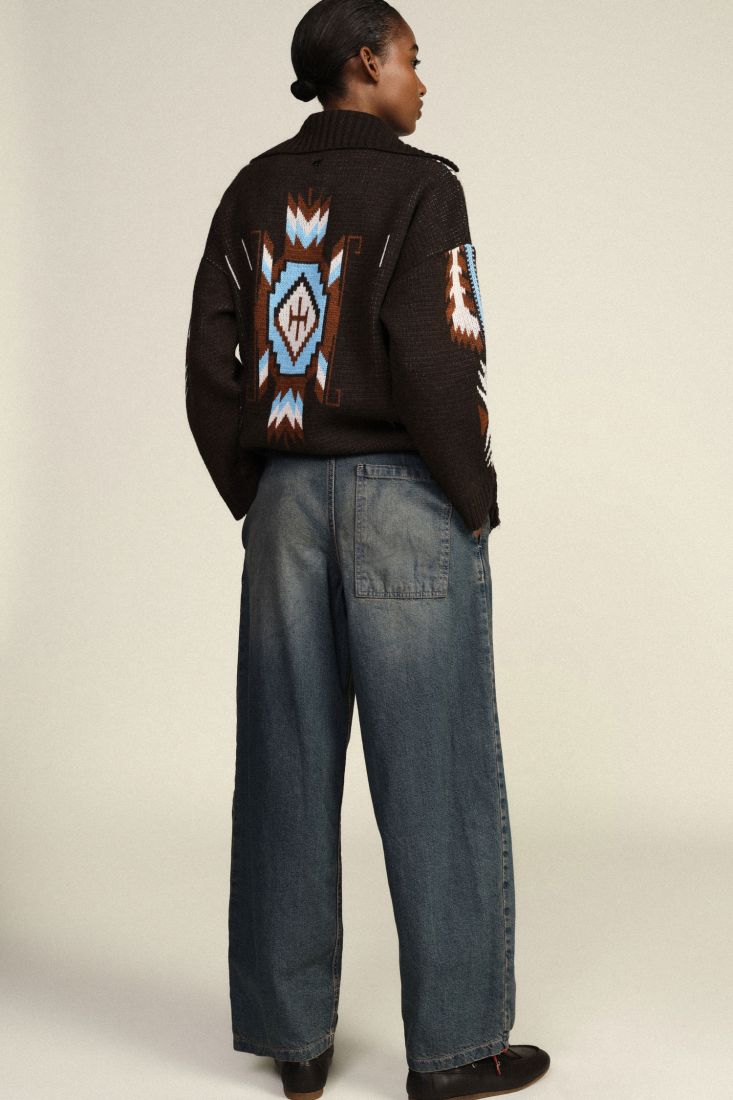 Baggy jeans high-waist with matching belt Baroc Boutique